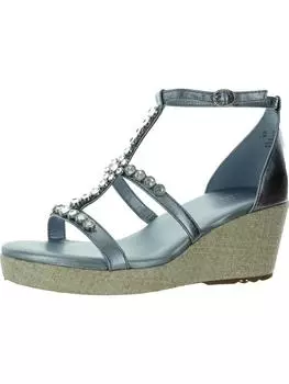 Женские кожаные босоножки на танкетке Serena 27 Edit, светло-голубой