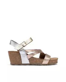 Женские кожаные босоножки на танкетке Yokono, розовый