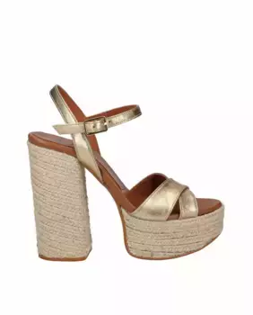 Женские кожаные босоножки на высоком каблуке от Cristina Cerqueiras Viguera, золотой