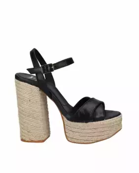 Женские кожаные босоножки на высоком каблуке от Cristina Cerqueiras Viguera, чёрный