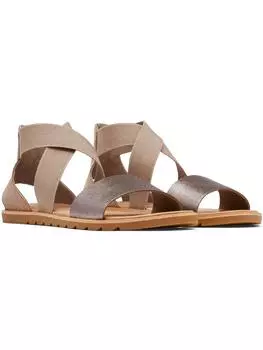 Женские кожаные босоножки с открытым носком Ella II Sorel, пепельно-коричневый