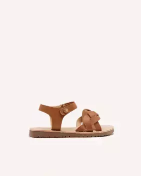 Женские кожаные босоножки с плетеной и гибкой подошвой Gioseppo, цвет Marrn claro