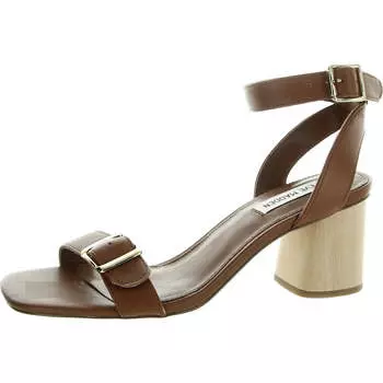 Женские кожаные босоножки с ремешком на щиколотке Mindi Steve Madden, цвет cognac leather