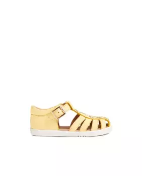 Женские кожаные босоножки с застежкой на ремешок с одинарной пряжкой Bobux, жёлтый