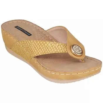 Женские кожаные босоножки-слайды Dafni Demi Wedge Good Choice, желтый