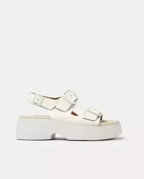 Женские кожаные босоножки Tasha на платформе Camper, белый