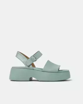 Женские кожаные босоножки Tasha на платформе Camper, зеленый