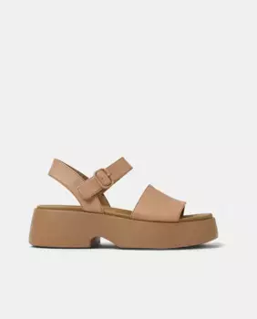 Женские кожаные босоножки Tasha на платформе Camper, цвет Nude