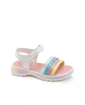 Женские кожаные босоножки в комбинированном белом цвете Pablosky, белый