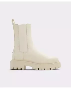 Женские кожаные ботильоны белого цвета с круглым носком Aldo, белый