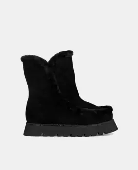 Женские кожаные ботильоны без застежки Alma en Pena, черный