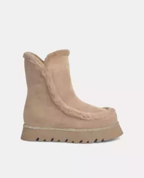 Женские кожаные ботильоны без застежки Alma en Pena, бежевый