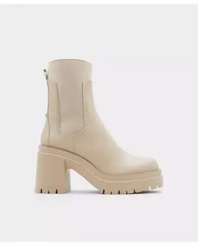Женские кожаные ботильоны бежевого цвета с круглым носком Aldo, бежевый