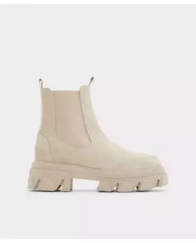 Женские кожаные ботильоны бежевого цвета с круглым носком Aldo, бежевый
