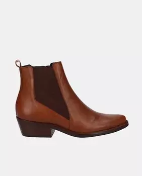 Женские кожаные ботильоны челси на блочном каблуке Viguera, коричневый