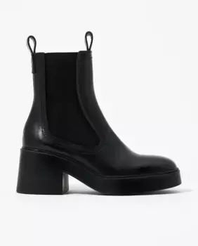 Женские кожаные ботильоны челси на каблуке и резинке Bimba y Lola, черный
