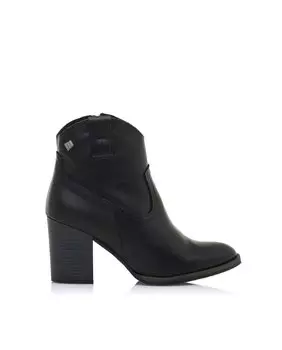Женские кожаные ботильоны черного цвета с закругленной лодыжкой Mustang, черный