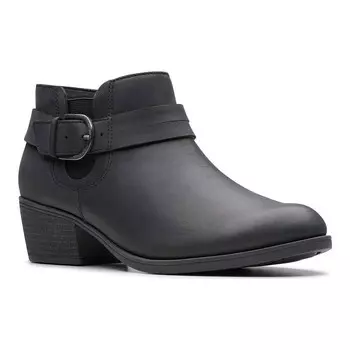 Женские кожаные ботильоны Clarks Charlten Rae с пряжками, черный