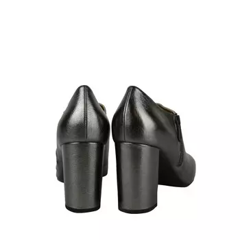 Женские кожаные ботильоны цвета металлик Bottega Veneta до щиколотки, серый