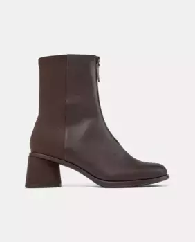 Женские кожаные ботильоны Kiara на каблуке Camper, коричневый