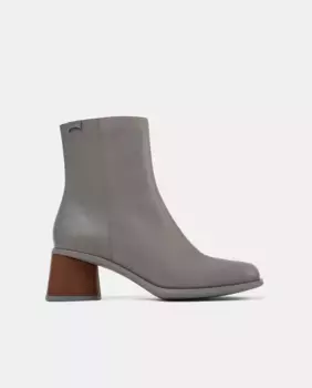 Женские кожаные ботильоны Kiara Twins на каблуке Camper, серый