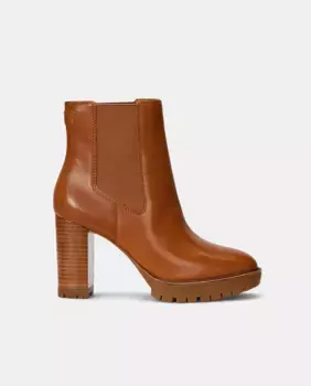 Женские кожаные ботильоны Layne Lauren Ralph Lauren, светло-коричневый