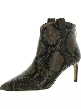Женские кожаные ботильоны Lexi со змеиным принтом Veronica Beard, цвет Espresso Leather