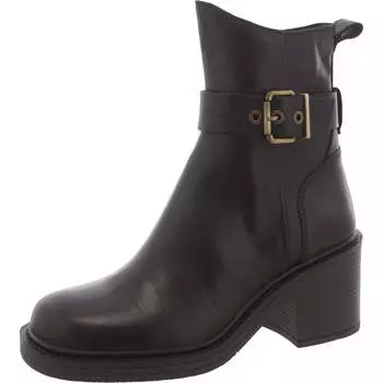Женские кожаные ботильоны Lutz с наборным каблуком Steve Madden, черный