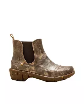 Женские кожаные ботильоны на эластичной застежке El Naturalista, коричневый