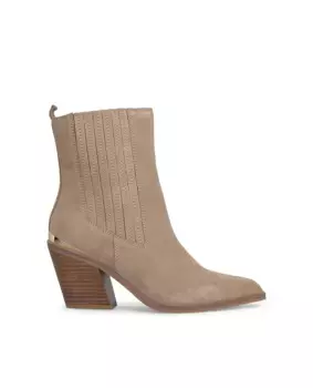 Женские кожаные ботильоны на блочном каблуке Alma en Pena, бежевый