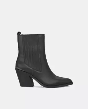 Женские кожаные ботильоны на блочном каблуке Alma en Pena, черный