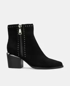 Женские кожаные ботильоны на блочном каблуке Alma en Pena, черный