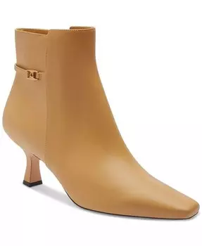Женские кожаные ботильоны на каблуке с пряжкой Rebecca COACH, бежевый