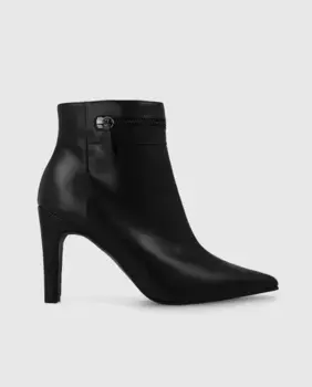 Женские кожаные ботильоны на каблуке с молнией Lodi, черный