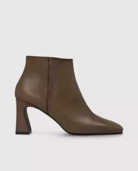 Женские кожаные ботильоны на каблуке с квадратным носком Lodi, коричневый