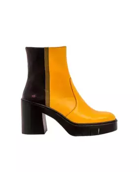 Женские кожаные ботильоны на молнии Art, желтый