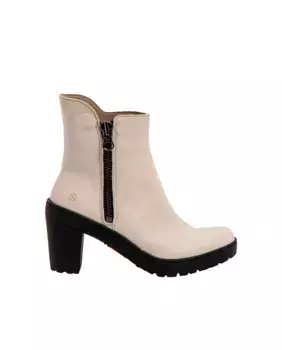 Женские кожаные ботильоны на молнии Art, бежевый