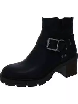 Женские кожаные ботильоны на молнии Slyvin Lucky Brand, цвет black desert storm