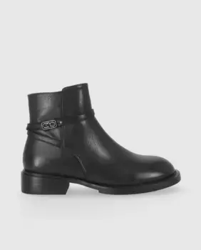 Женские кожаные ботильоны на плоской подошве с застежкой-молнией Chika10, черный