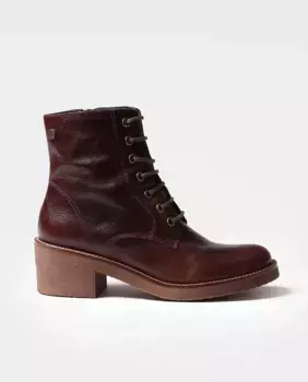 Женские кожаные ботильоны на шнурках и молнии Toni Pons, коричневый