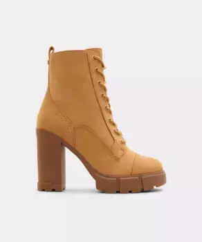 Женские кожаные ботильоны на шнуровке Aldo, цвет Camel