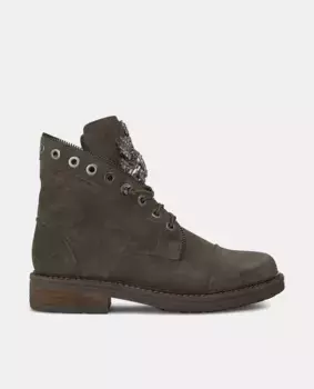 Женские кожаные ботильоны на шнуровке Alma en Pena, зеленый