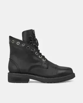 Женские кожаные ботильоны на шнуровке Alma en Pena, черный