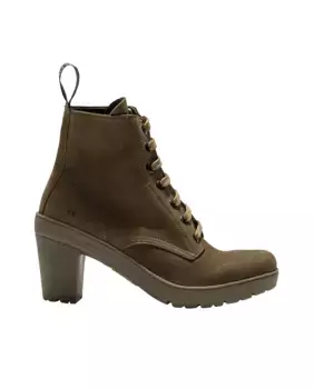 Женские кожаные ботильоны на шнуровке Art, зеленый