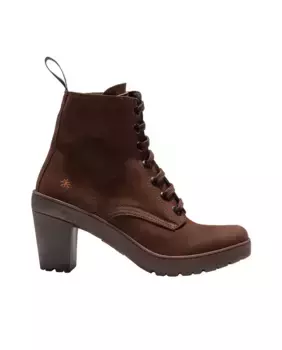Женские кожаные ботильоны на шнуровке Art, коричневый