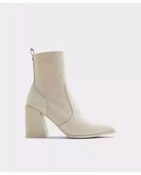Женские кожаные ботильоны натурального цвета с острым носком Aldo, белый