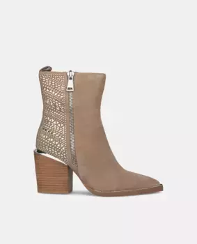 Женские кожаные ботильоны с блестками Alma en Pena, бежевый