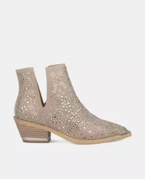 Женские кожаные ботильоны с двумя разрезами по бокам Alma en Pena, бежевый