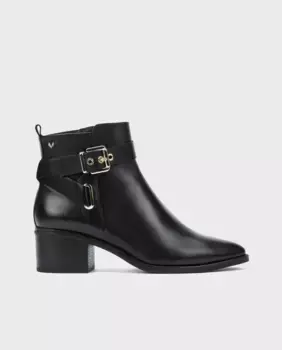 Женские кожаные ботильоны с гелевой стелькой и блочным каблуком Martinelli, черный