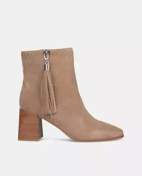 Женские кожаные ботильоны с кисточками Alma en Pena, бежевый